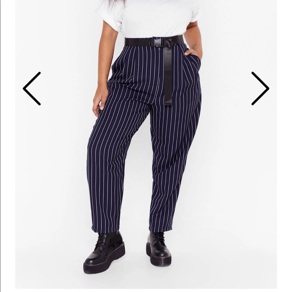 NWT navy pin striped nasty gal pants